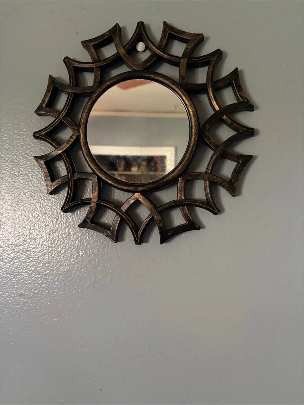 Ornate Sunburst Wall Mirror - Bronze Finish
